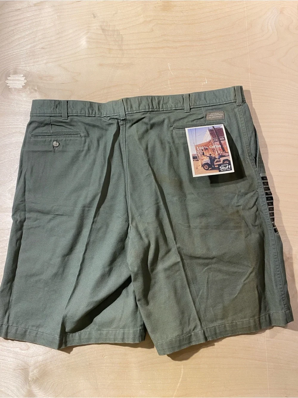 Haggar Men's Olive Green Pleated Casual Shorts 44 (SX)